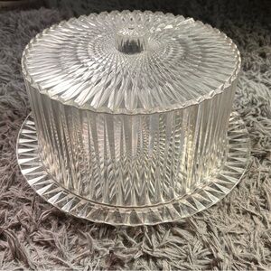 Vintage 70s Acrylic Lucite Cake Plate and Cover